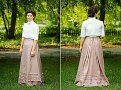 Edwardian Skirt, Walking Skirt, Edwardian Dress, 20th Century Fashion, Period Outfit, Century Clothing, Victorian Clothing, Skirt Patterns Sewing, Sewing Skirts