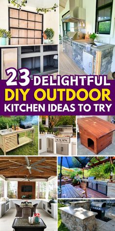 several different outdoor kitchen ideas to try