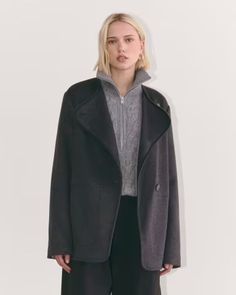 The October Coat Dark Charcoal Melange – Everlane Casual Fall Outerwear By Everlane, Everlane Winter Outerwear With Long Sleeves, Everlane Winter Workwear Outerwear, Everlane Casual Everyday Outerwear, Everlane Long Sleeve Winter Outerwear, Suede Accessories, Medium Tv Show, Cocoon Coat, Technology Fashion