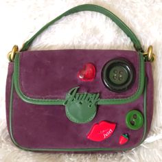 Cute And Collectable Vintage Juicy Couture Mini Bag. Euc Vintage Juicy Couture, Bags Vintage, Couture Bags, Juicy Couture Bags, Mini Bags, Green And Purple, Juicy Couture, Mini Bag, Bag Lady