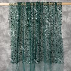 Dark Green Heavy Beads Sequins Pearls Glitter Fabric - OneYard Prom Glitter Tulle Sequin Fabric, Green Sequin Fabric For Wedding, Sequined Glitter Tulle Fabric For Party, Party Tulle Fabric With Sequins And Glitter, Green Sequin Wedding Fabric, Party Glitter Tulle Fabric With Sequins, Embellished Green Sequin Fabric For Party Season, Green Sequin Fabric For Evening And Party Season, Green Glamorous Sequin Fabric For Festive Occasions