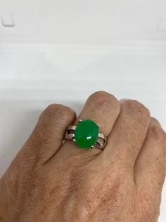 Vintage green nephrite jade Ornate German Silver ring, does not tarnish, NOT sterling Sizes 7, 8 or 9 All rings are shipped in a nice gift box. Check out our over a THOUSAND great reviews Engraving is $4 per letter and is not always perfect depending on the piece. It can take a few days if the jeweler is busy. This is payable to Paypal Judithsltd@gmail.com Green Cabochon Emerald Ring For Anniversary, Green Emerald Cabochon Ring For Anniversary, Green Polished Finish Rings As Gift, Green Oval Cabochon Ring For Gift, Green Opal Ring With Polished Finish For Gift, Green Opal Ring With Polished Finish As Gift, Green Jade Ring Suitable For Gift, Green Polished Finish Rings For Gift, Green Rings With Polished Finish As Gift