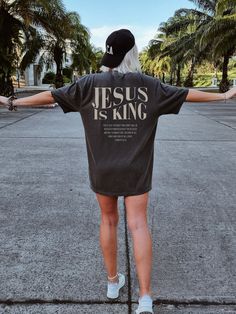 Jesus Is King Shirt, Team Shirt Designs, Christian Graphic Tees, Christian Streetwear