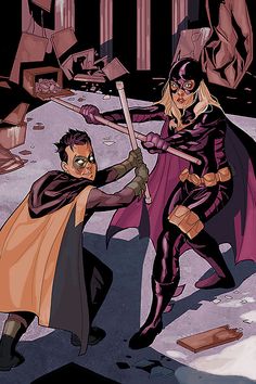 Robin and Batgirl by Phil Noto Stephine Brown, Damien Wayne, Batgirl Art, Phil Noto, I Am Batman, Damian Wayne