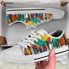 Introducing our Art Teacher Low Top Shoes – the perfect gift for men and women who love to express themselves through art! These shoes are more than just footwear; they are a canvas for creativity and a celebration of artistic expression. Designed with meticulous attention to detail, our Art Teacher Low Top Shoes feature vibrant [...] Teacher Shoes, Product Art, Low Top Shoes, Teacher Teacher, Soft Textiles, Heels Shoes, Art Teacher, Dinosaur Print, Custom Shoes