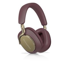 the bluetooth wireless headphones are purple and gold, with an over - ear microphone