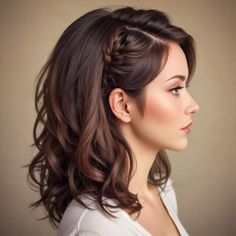 Short Hairstyle Women For Indian Wedding, Side Flower Hairstyles, Side Ways Hairstyles, Hairstyles For Short Hair On Saree, Saree Hairstyles For Short Hair, Hairstyles For Saree Look, Medium Length Formal Hairstyles, Shoulder Length Wedding Hair, Woman Hair Styles