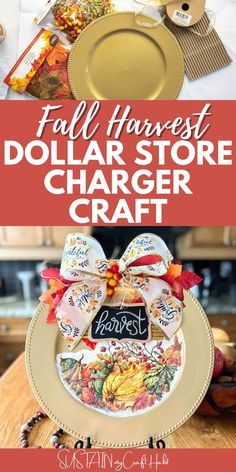 the fall harvest dollar store charger craft