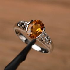 natural citrine ring oval cut gemstone engagement ring sterling silver solitaire ring yellow gemston Amber Engagement Ring, Citrine Wedding Ring, Silver Solitaire Engagement Ring, Yellow Gemstone Ring, Citrine Ring Engagement, Elegant Rings, Happy Families, Blue Aquamarine Ring, Marquise Cut Engagement Ring