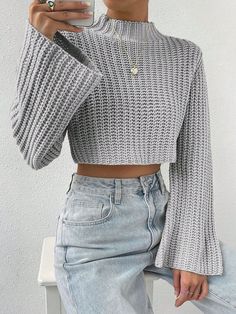 women's sweatshirt design things fashion style jeans look for spring-autumn Baggy Turtleneck Outfit, Winter Mode Outfits, Smart Casual Dress, Shein Outfits, Autumn Fashion Casual