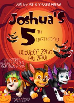 an image of a birthday party with the name joshua's 5th birthday on it