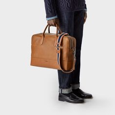 Shinola Men's Bag | Canfield Double Zip Brief Classic Leather Trim Satchel Briefcase, Business Cognac Shoulder Bag With Leather Trim, Leather Business Briefcase With Leather Trim, Business Shoulder Bag With Leather Trim In Cognac, Business Leather Briefcase With Leather Trim, Business Satchel Bag With Leather Trim, Formal Cognac Bag With Leather Trim, Formal Briefcase With Leather Trim, Business Laptop Bag With Leather Trim