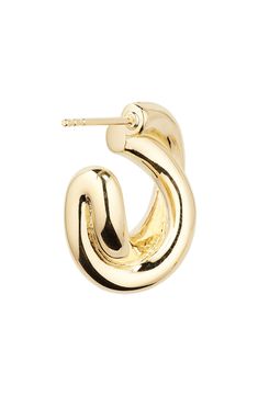 Put a twist in your everyday accessory routine with these simply elegant hoop earrings. 3/4" drop; 1/4" width Post back Sterling silver or sterling silver/18k-gold plate Imported Modern Twist Yellow Gold Hoop Earrings For Everyday, Modern Twist Yellow Gold Earrings With Polished Finish, Modern Twist Polished Yellow Gold Earrings, Modern Twist Small Hoop Earrings, Modern Yellow Gold Small Hoop Wrap Earrings, Modern Twist Hoop Jewelry With Polished Finish, Modern Twist Gold Huggie Hoop Earrings, Yellow Gold Hoop Earrings With A Modern Twist, Modern Twist Tarnish Resistant Twisted Earrings