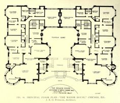 an old floor plan for a mansion