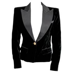 Balmain black velvet blazer single button closure 3 faux pockets size 42 Length 23” 5 button sleeve detail Classic Black Velvet Outerwear, Formal Velvet Blazer With Button Closure, Velvet Blazer With Button Closure For Formal Occasions, Black Velvet Single Breasted Outerwear, Fitted Velvet Blazer With Button Closure, Single Button Velvet Outerwear For Work, Velvet Long Sleeve Blazer With Button Closure, Velvet Single Button Outerwear For Work, Velvet Blazer With Buttons For Work