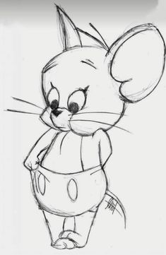 a drawing of a cartoon mouse