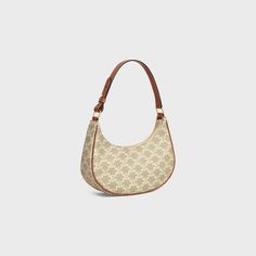 AVA BAG IN TRIOMPHE CANVAS AND CALFSKIN - GREGE | CELINE Celine Ava Bag, Celine Ava, Celine Shoulder Bag, Celine Triomphe, Fragrance Bottle, Celine Bags, Celine Bag, New Sneakers, Bag Canvas