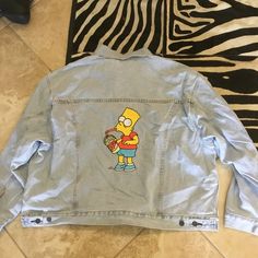 Levi's Heavy Cotton The Simpsons Collection Embroidered Oversized Denim Jacket Size Xl Brand New Unisex Fit. Simpsons Print Lining Sold Out Yellow Denim Jacket With Pockets For Fall, Casual Yellow Relaxed Fit Outerwear, Casual Yellow Denim Jacket For Spring, Yellow Cotton Denim Jacket For Fall, Yellow Graphic Print Outerwear For Spring, Yellow Denim Jacket For Spring, Casual Yellow Denim Jacket With Pockets, Casual Yellow Denim Jacket, Oversized Levi's Denim Jacket