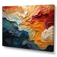 an abstract painting on canvas with different colors