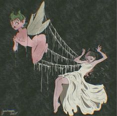 an image of two fairy women hanging on strings