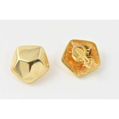 These 3D Pentagon earrings are 18k yellow gold with a clip back.  NO POST  Please see the measurements noted above in the description for best approximate dimensions Three Dimensional, Gold Earrings, Yellow Gold, Yellow, Gold