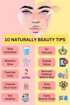 Looking for simple and effective ways to enhance your natural beauty? Check out these 10 naturally inspired beauty tips that will keep your skin glowing, hair healthy, and confidence soaring—all without harsh chemicals! 🌿 #NaturalBeauty #SkincareTips #HealthyGlow #SelfCareRoutine #BeautyHacks How To Be Prettier Tips Natural, How To Have Clear Skin Naturally, Natural Beauty Face, Period Tips, Glowing Hair, Clear Skin Naturally, Skin Advice, Natural Beauty Remedies, Beauty Hacks Skincare