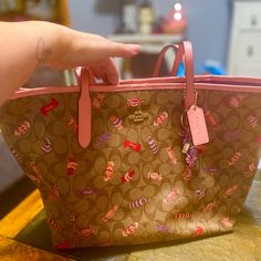 Excellent Condition. No Flaws I Can See. Brown Coach Bag With Candies. Throwing In A Candy Keychain. 17.5in W X 13in H X 6in Depth. Candy Keychain, Brown Coach Bag, Brown Coach, Coach Tote, Bags Coach, Coach Bag, Tote Purse, Coach Bags, I Can