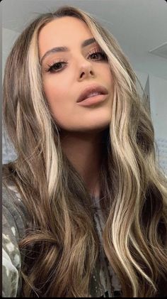 Lighter Strands In Front Of Hair, Brielle Biermann Hair Brown, Two Front Strands Of Hair Dyed Blonde, Blonde Strands In Front Of Hair, Dyed Hair Front Strands Only, Front Color Streak Hair, Front Strands Of Hair Dyed, Brielle Biermann Hair, Front Hair Dyed