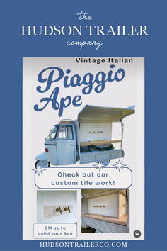 Custom Piaggio Ape Trailer | Hudson Trailer Company Mobile Bar Business