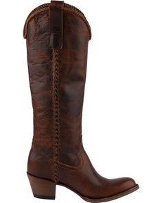 Lane Women's Plain Jane Dark Cognac Cowgirl Boots - Round Toe , Cognac Cowgirl Boots Round Toe, Boho Cowboy, Tall Western Boot, Lane Boots, Plain Jane, Leather Western Boots, Cowboy Boots Women, Rounded Toe Boots, Cow Girl