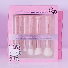 hello kitty makeup brush set in pink box