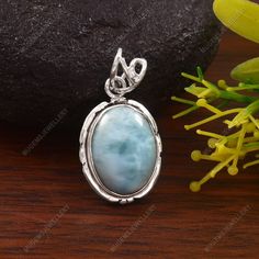 Larimar Pendant Sterling Silver pendant  Pendant Weight - 6.50 Garam Larimar Cabochon Jewelry Gift, Silver Larimar Pendant Jewelry, Larimar Pendant, Sterling Silver Pendant, Sterling Silber, Sterling Silver Pendants, Pendant Necklaces, Silver Pendant, Labour Day