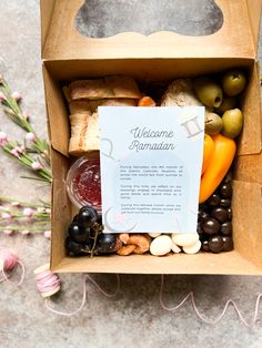 a box filled with different types of food