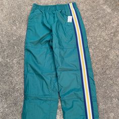 Talbots Size 10 Boys Pants Nwt 100% Polyester With Navy Mesh Lining On The Inside Elastic Waist; Blue, White And Yellow Striped Trim On Both Sides Velcro Closure On The Bottom Outside Hem Of Both Legs 2 Front Pockets And 1 Back Pocket With Flap Top Polyester Pants, Yellow Stripes, Kids Bottoms, Kids Boys, Elastic Waist, Blue White, Size 10, Mesh, Trim