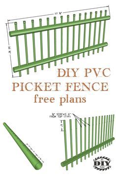 the diagram shows how to make a picket fence with free plans and instructions for it