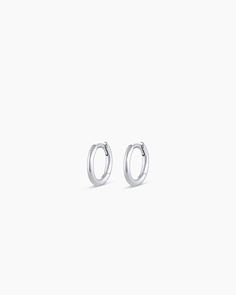 14k White Gold Classic Huggies Earrings Stacking, White Gold Hoop Earrings, Huggie Earrings Silver, Pearl Birthstone, Statement Rings Diamond, White Gold Hoops, 14k Gold Necklace, Mix Style, Gold Necklaces