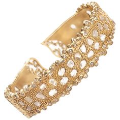 Coomi 20 Karat Gold Luminosity Diamond Cuff Bracelet | From a unique collection of vintage Cuff Bracelets at https://www.1stdibs.com/jewelry/bracelets/cuff-bracelets/. Diamond Cuff Bracelet, Vintage Cuff Bracelet, Diamond Bangle, Women Diamond, Bold Design, Rose Gold Diamonds, Rose Cut Diamond, Luxury Items, Rose Cut