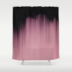 an abstract shower curtain with pink and black colors