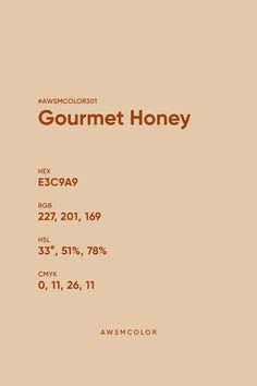 an advertisement for gourmet honey, with the price tag on it's side