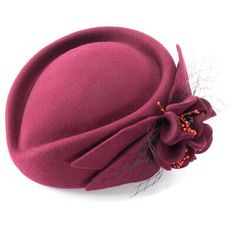 Wine Womens Fascinator Pillbox Wool Felt Hat Formal Dress Flower Veil A131 | eBay Fascinator Hats Diy, Fascinator Hats Wedding, Red Fascinator, Happy Hat, Flower Veil, Fascinator Headband, Elegant Hats, Felt Wool, Fancy Hats