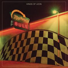 the kings of leon album cover with checkered black and white pattern on it's side