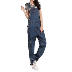 Introducing our cargo women's denim overall from the 2023 Autumn Collection ââ‚?the perfect embodiment of nostalgia and contemporary style!Why You Need TheseThese 90s-inspired denim overalls are crafted to channel your inner free-spirited fashionista. With a retro stonewashed look and a free fit. these overalls are sure to take you back in time with a fashionable twist. The unique details of these overalls make them stand out amongst the crowd. such as the cargo pockets. suspenders. and buttons Fall Relaxed Fit Shortalls With Pockets, Casual Cargo Jeans Overalls, Relaxed Fit Dark Wash Shortalls With Pockets, Dark Wash Relaxed Fit Shortalls With Pockets, Denim Cargo Pocket Jumpsuit Overalls, Baggy Denim Blue Overalls With Pockets, Utility Denim Overalls, Baggy Utility Overalls With Side Pockets, Denim Utility Overalls