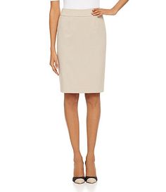 Fitted Bottoms With Straight Silhouette For Spring, Tailored Classic Skirt For Business Casual, Flattering Fitted Pencil Skirt, Fitted Flattering Pencil Skirt, Classic Tailored Office Skirt, Short Length Pencil Skirt For Office, Elegant Fitted Short Skirt, Elegant Bodycon Lined Skirt, Classic Business Casual Skirt