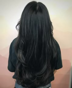 Long Black Hair Extensions, Black Clip In Hair Extensions, Black Hair Layers, Black Hair Haircuts, Soft Curly Hair, Shape Haircut, Layer Haircut, Haircut Ideas Trendy, Long Straight Black Hair