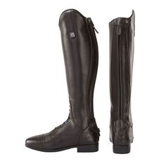 a pair of black boots with zippers