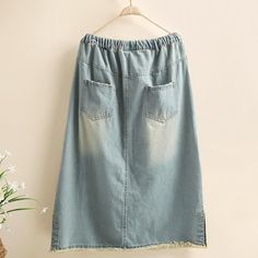 Non-stretch Light Wash Denim Skirt With Pockets, Denim Blue Cotton Bottoms With Unfinished Hem, Cotton Denim Skirt With Pockets, Medium Wash, Light Wash Cotton Skirt With Pockets, Casual Skirt With Unfinished Hem For Summer, Non-stretch Cotton Denim Skirt With Pockets, Medium Wash Cotton Denim Skirt With Pockets, Spring Denim Skirt With Unfinished Hem, Light Wash Skirt With Pockets For Summer