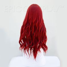 Dark Red Wavy Lolita Wig Iris is a beautiful 30" long Dark Red wavy lolita wig perfect for creating a wide variety of styles. While this wig is suited for lolita, it's also great for things such as cosplay, costuming, or even casual daily wear. Straight bangs reaching eyebrow make wearing this wig hassle free, while simultaneously offering enough length for trimming and styling. This Dark Red wavy lolita wig comes pre-styled with loose, flowing curls and our tangle-resistant fiber makes maintena Red Cosplay, Anime Wigs, Straight Bangs, Epic Cosplay, Bouncy Curls, Loose Curls, Cosplay Wig, Flat Iron, Cosplay Wigs