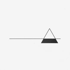 an abstract black and white photo with lines going across the top of each other in front of a triangle