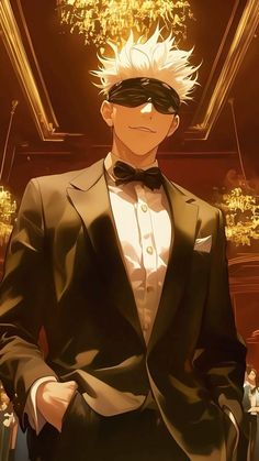 an anime character in a tuxedo and bow tie