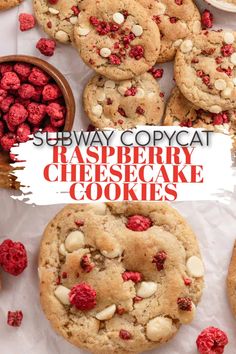 raspberry cheesecake cookies with white chocolate chips